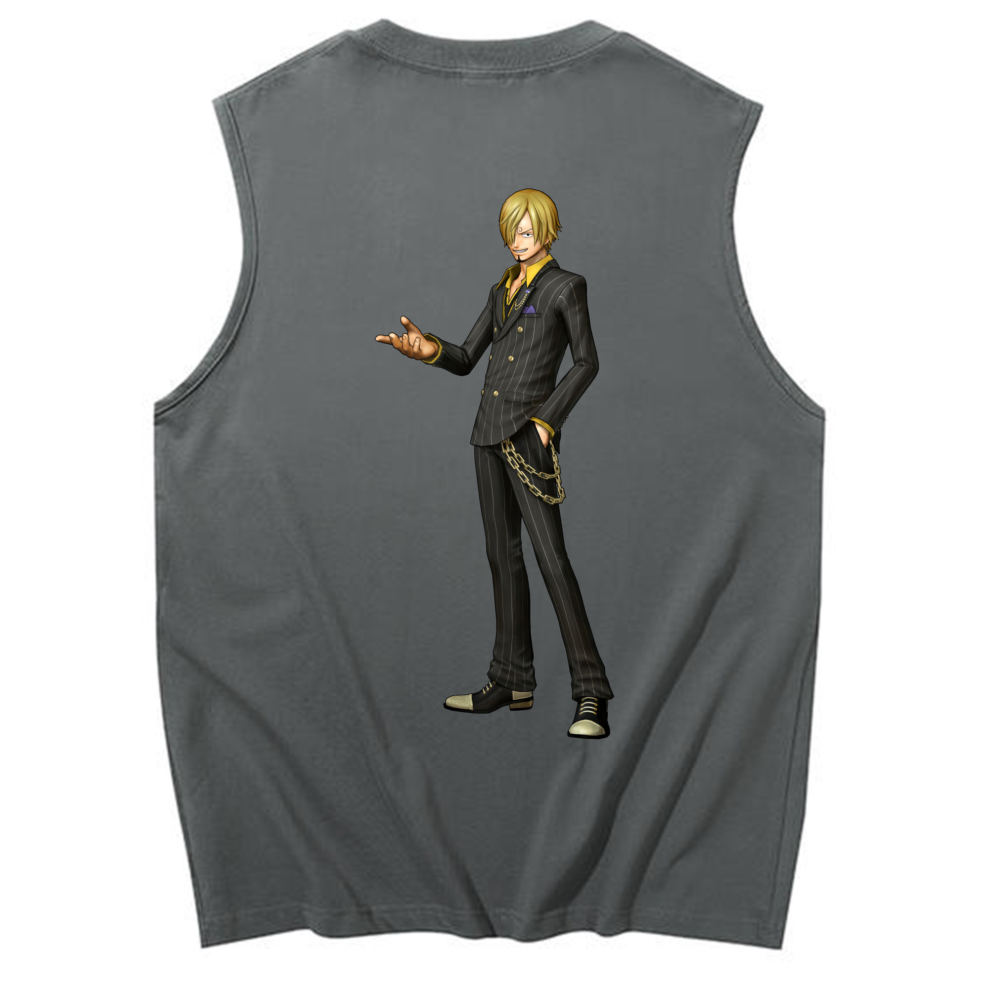 （画像用） ワンピース サンジ ONE PIECE Sanji コットン100％タンクトップ（背面プリント）